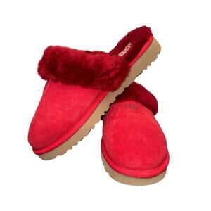 UGG Samba Red Slipper Women’s 9 NWOT | Cozy Shearling Indoor Outdoor Mule